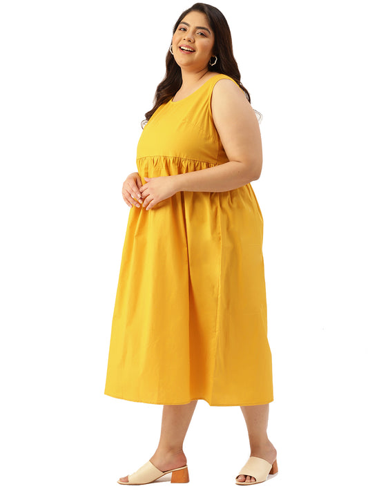 Plus Size Cotton A-Line Dress