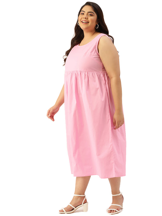 Plus Size Cotton A-Line Dress