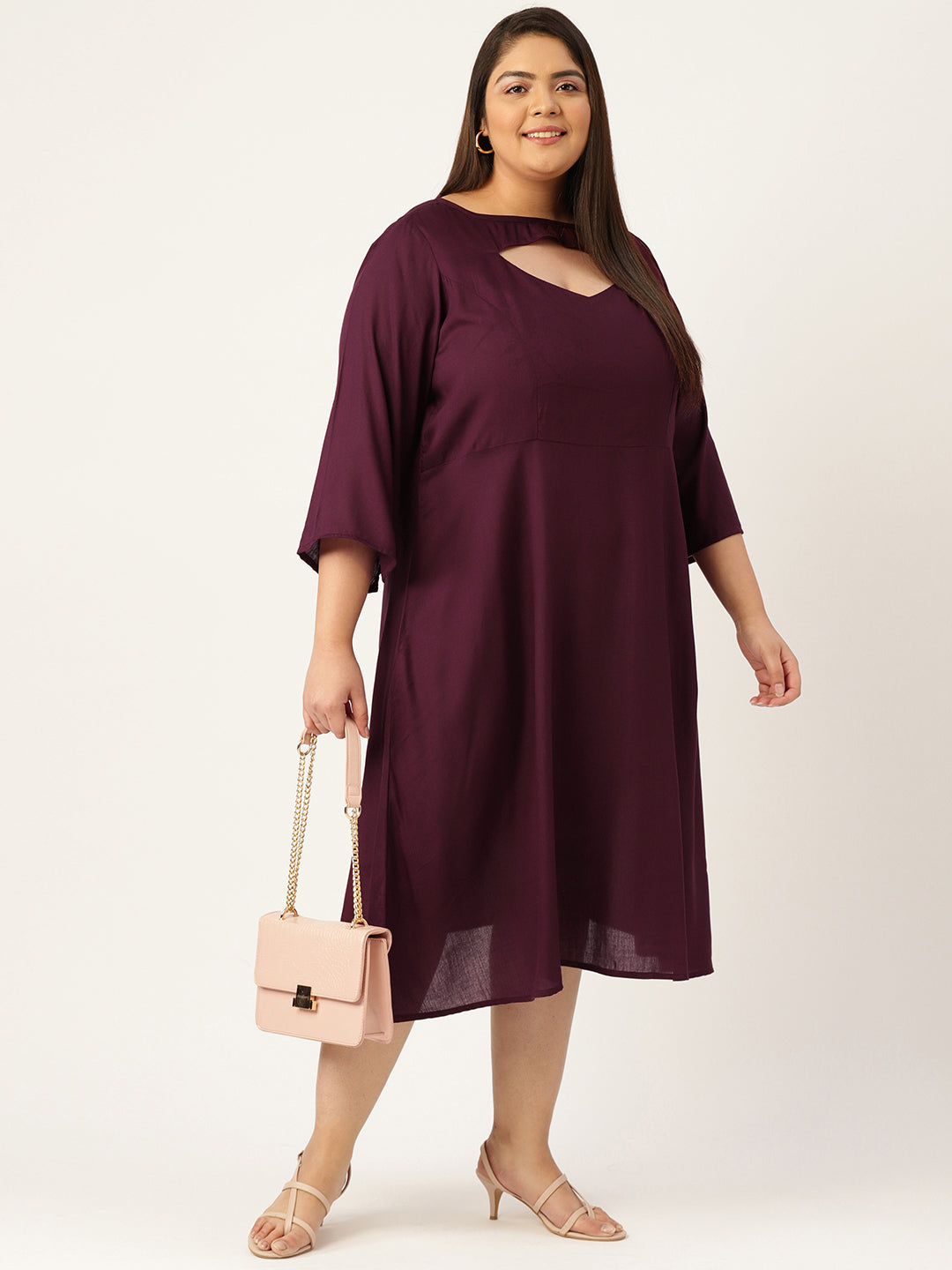 Plus Size A-Line Midi Dress