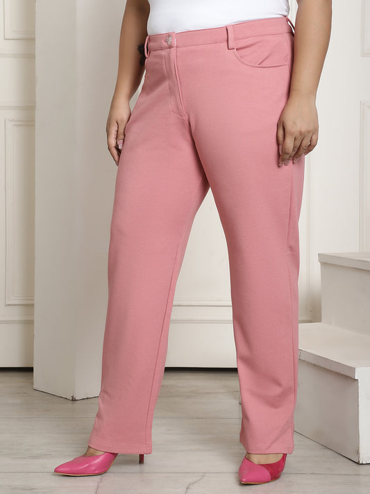 Relaxed Straight Fit High-Rise Easy Wash Formal Trousers