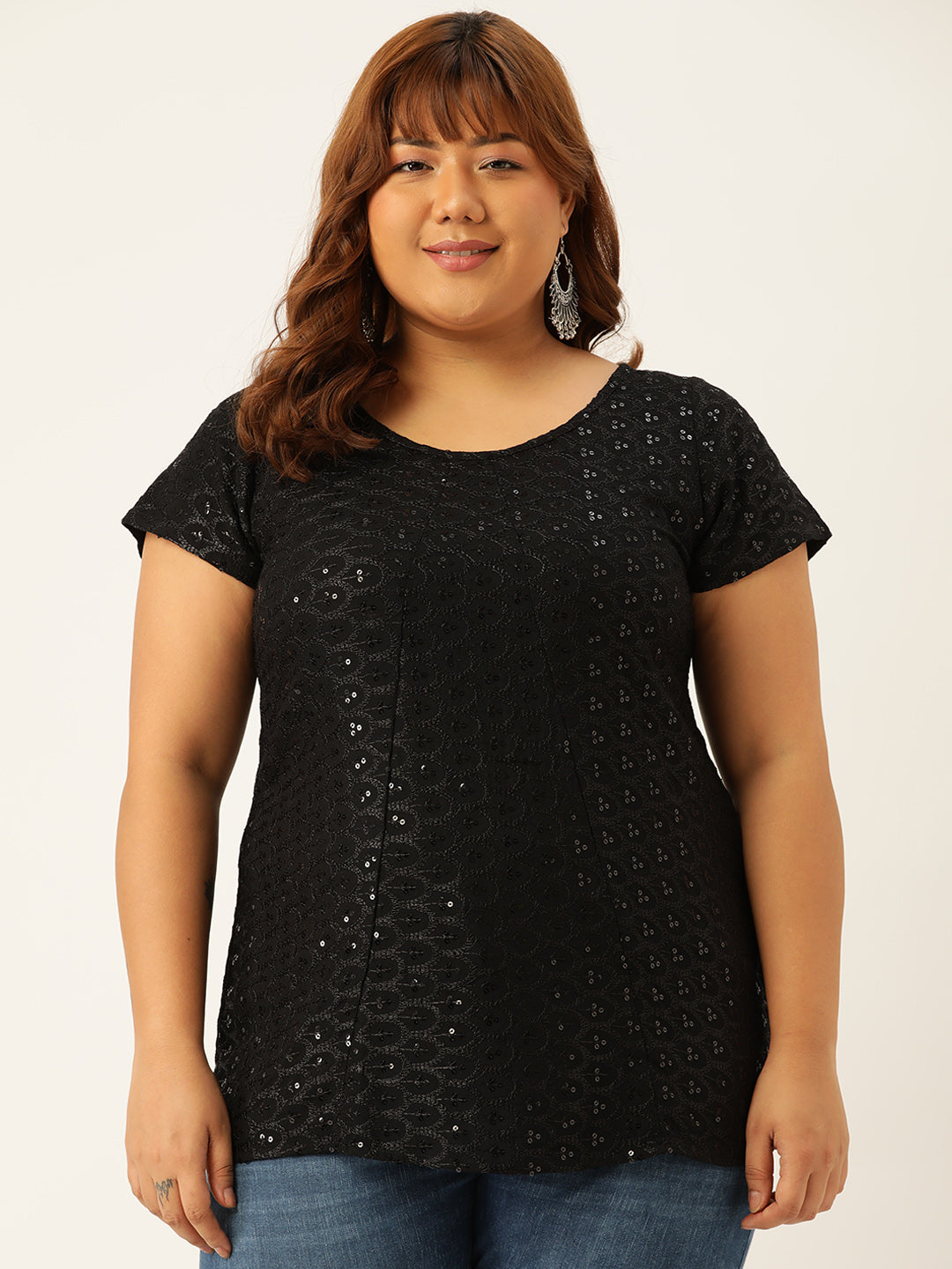 Plus Size Embellished Top