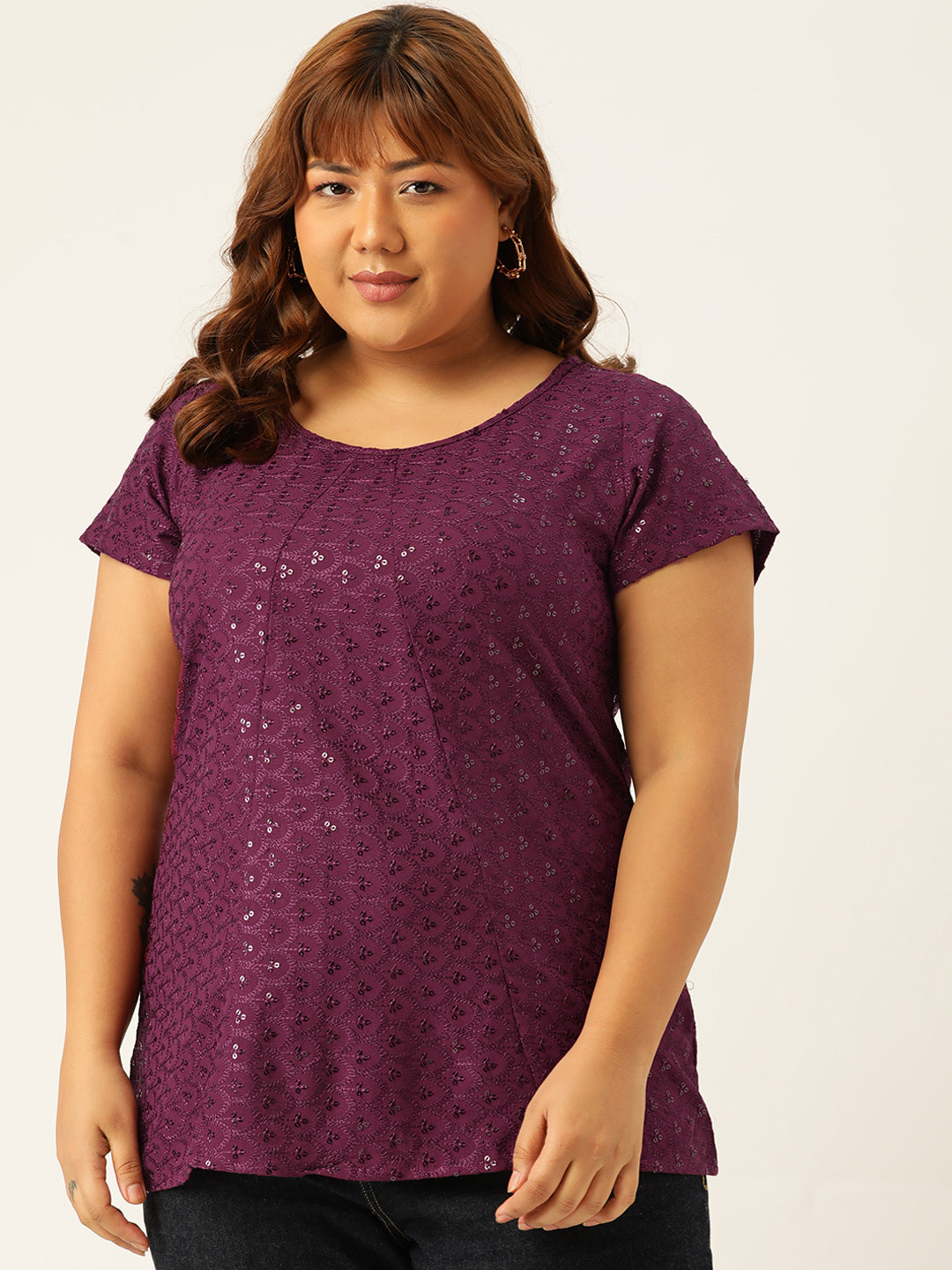 Plus Size Embellished Top