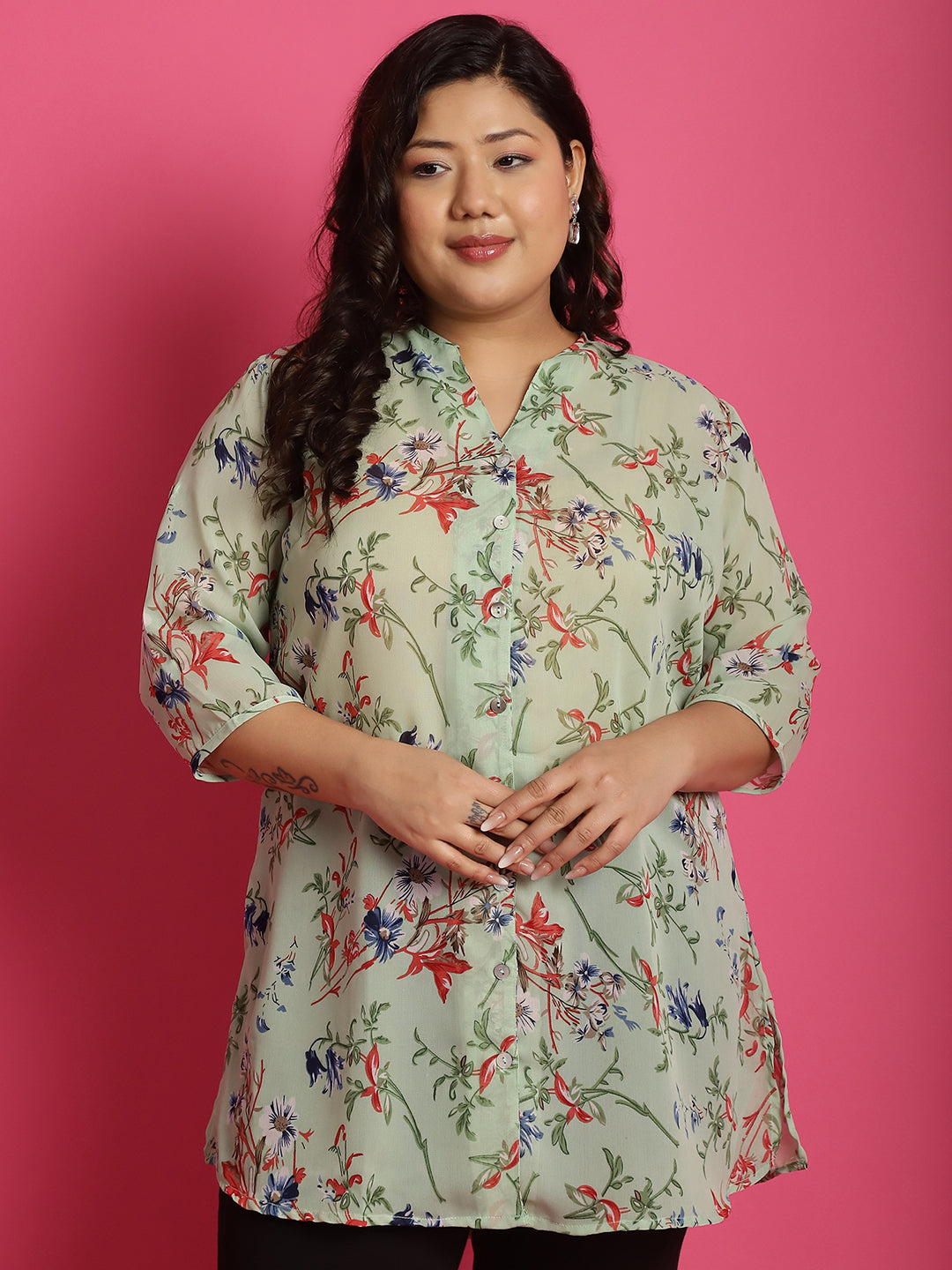 Plus Size Georgette Shirt