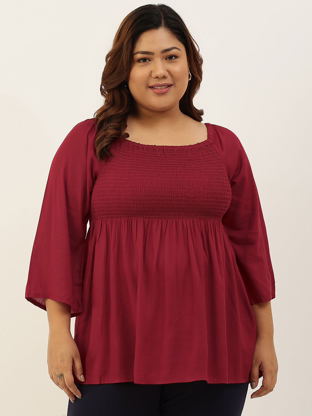 Plus Size A-Line Bobbin Party Wear Top