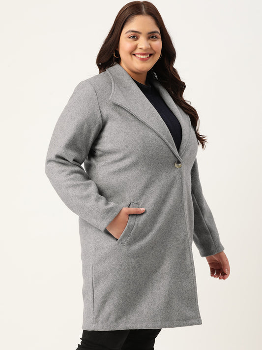 Notched Lapel Longline Overcoat