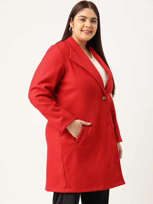 Notched Lapel Longline Overcoat