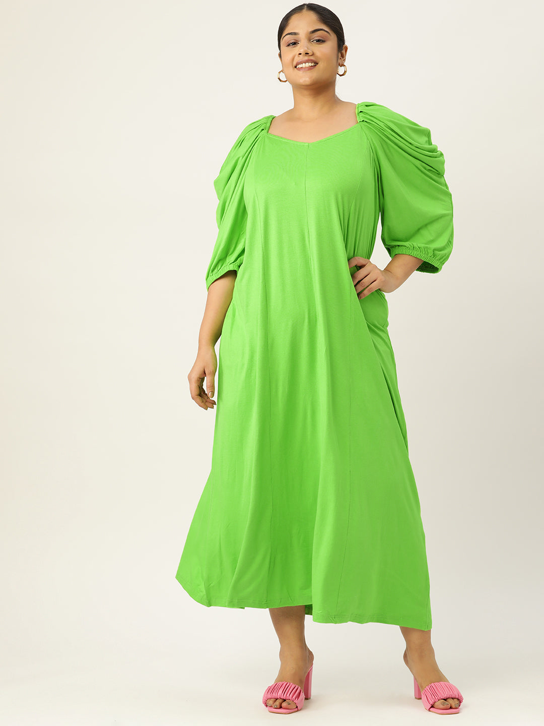 Plus Size A-Line Party Wear Maxi Dress
