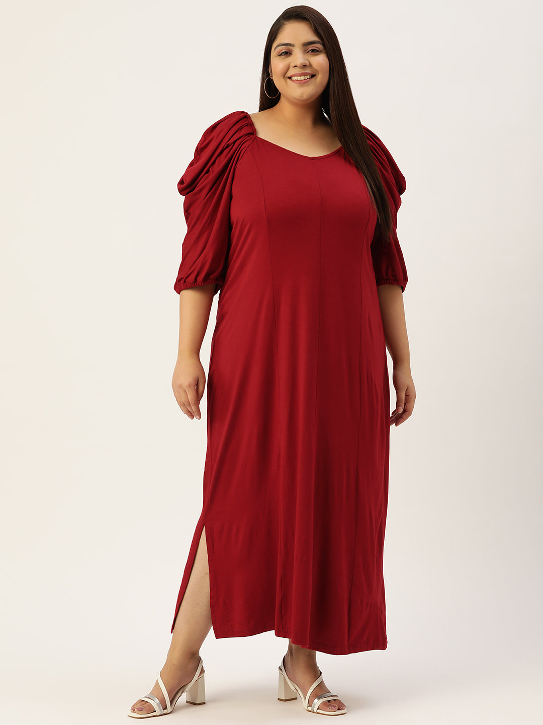 Plus Size A-Line Party Wear Maxi Dress