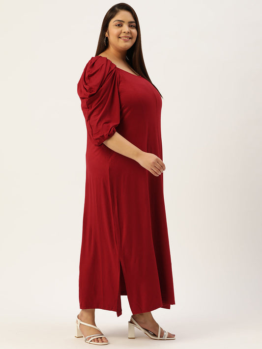 Plus Size A-Line Party Wear Maxi Dress