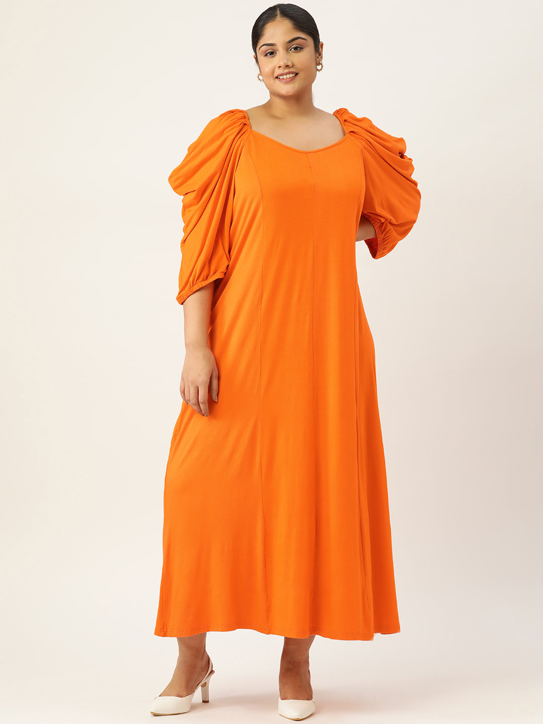 Plus Size A-Line Party Wear Maxi Dress