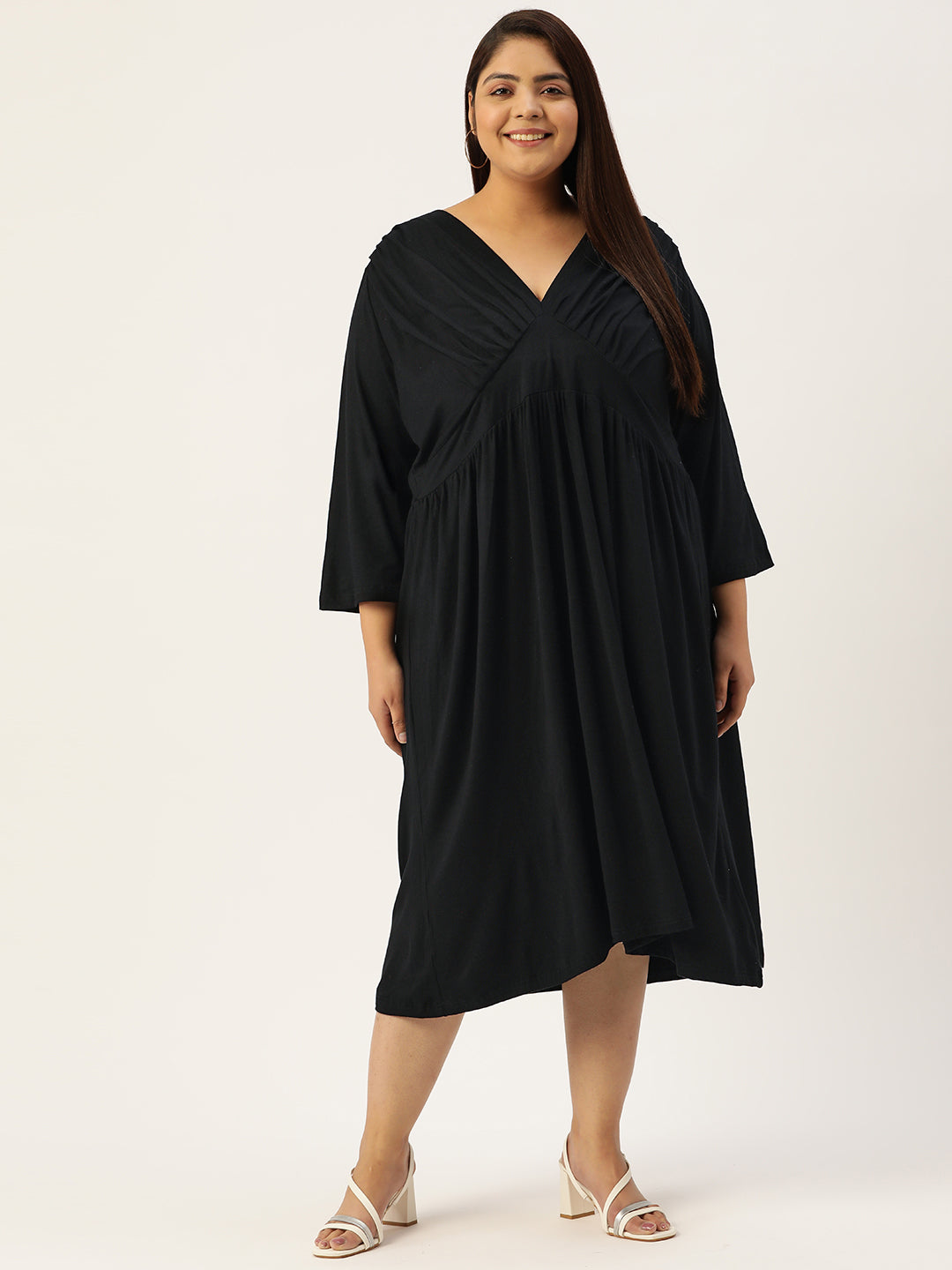 Plus Size A-Line Midi Dress