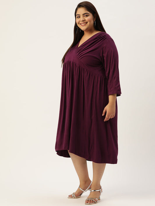 Plus Size A-Line Midi Dress