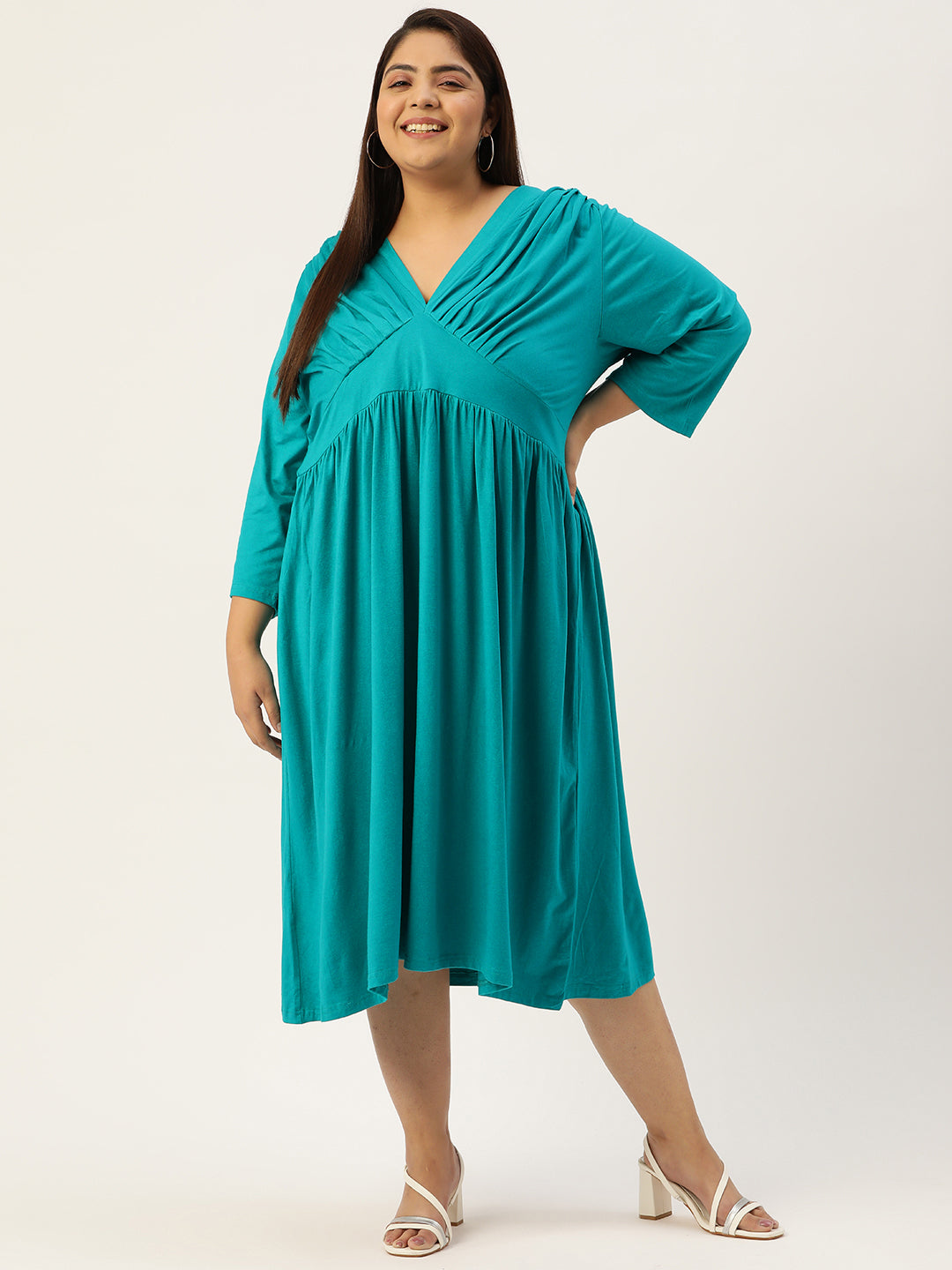 Plus Size A-Line Midi Dress