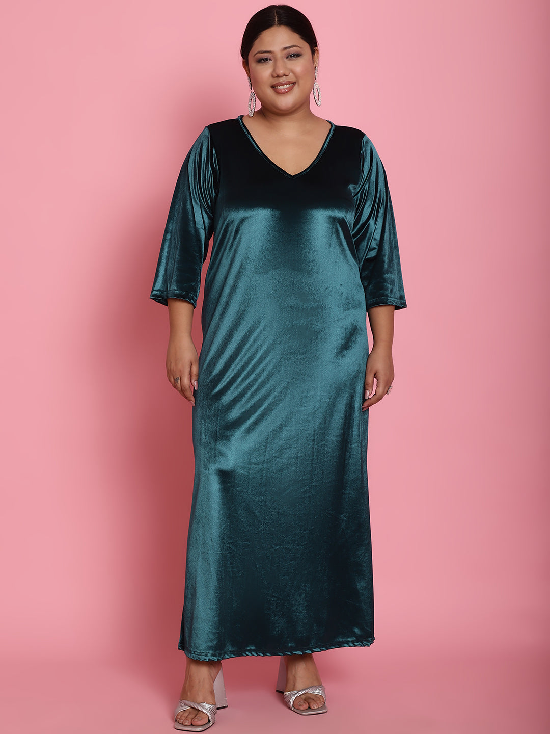 Plus Size Velvet Party Wear Dress