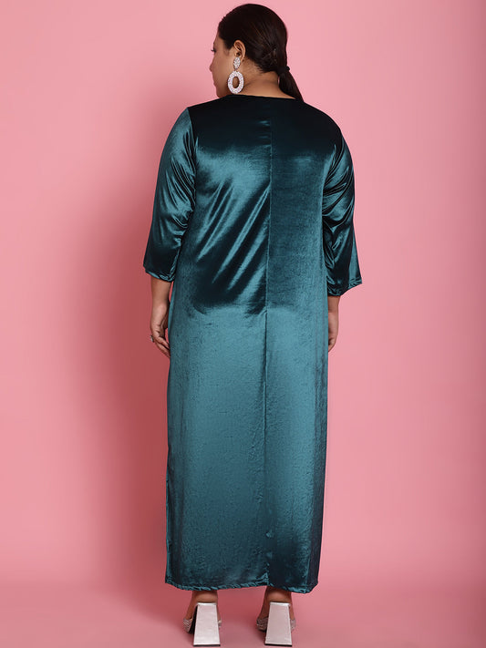 Plus Size Velvet Party Wear Dress