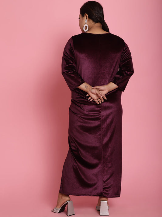 Plus Size Velvet Party Wear Dress