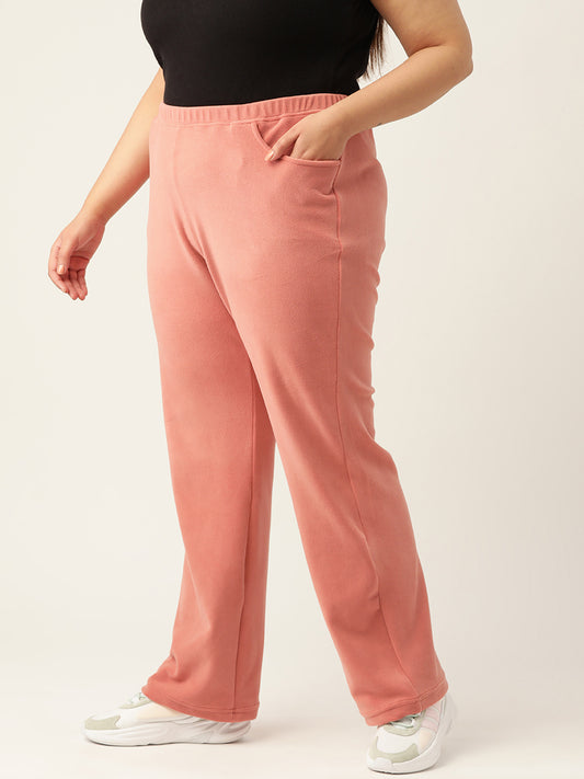 Straight Fit High-Rise Sherpa Trousers