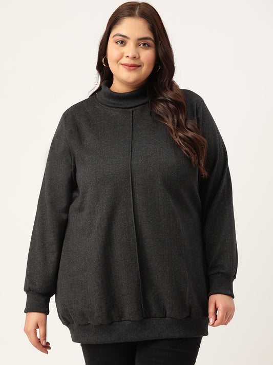 High Neck Fleece Sweatshirt