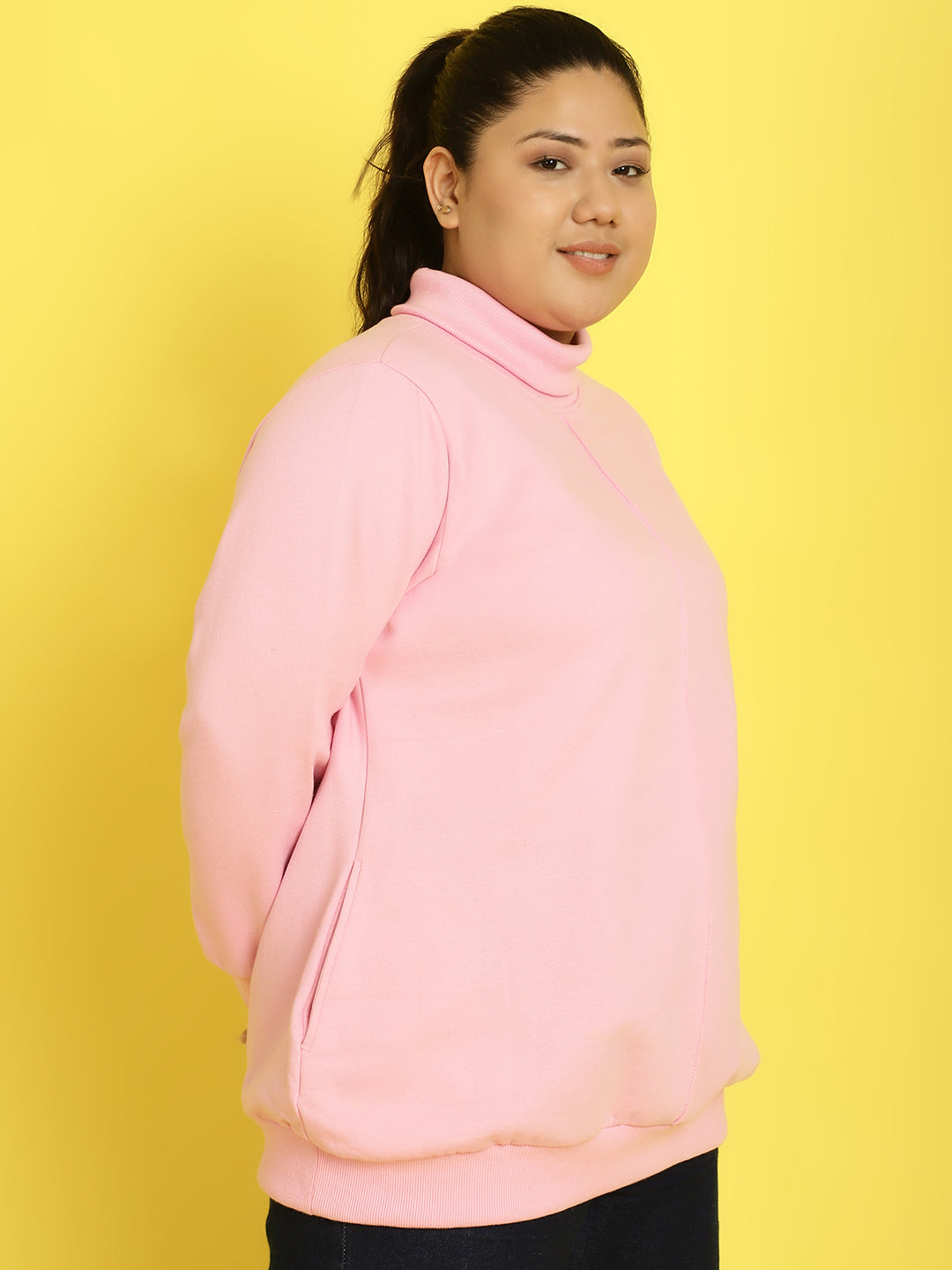 High Neck Fleece Sweatshirt