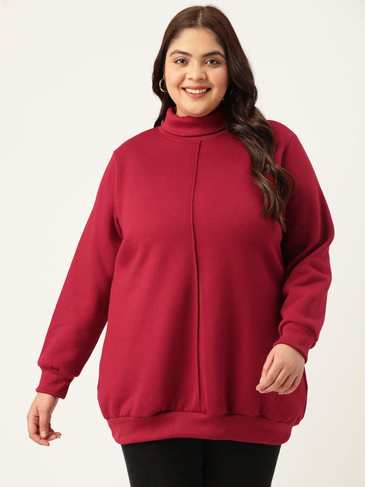 High Neck Fleece Sweatshirt