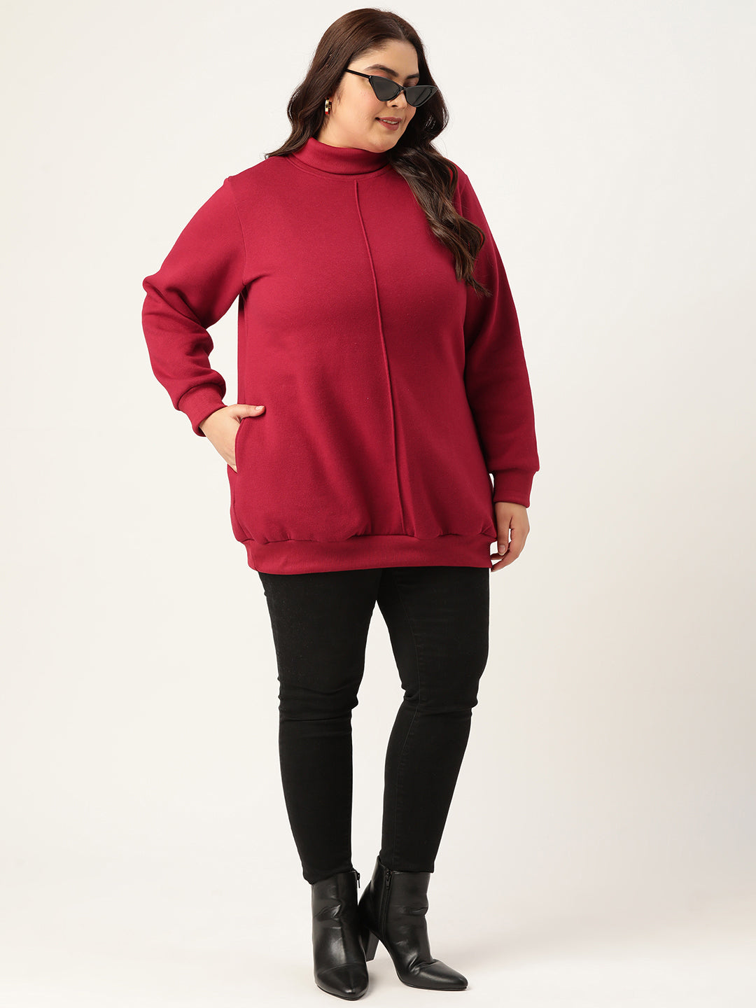 High Neck Fleece Sweatshirt