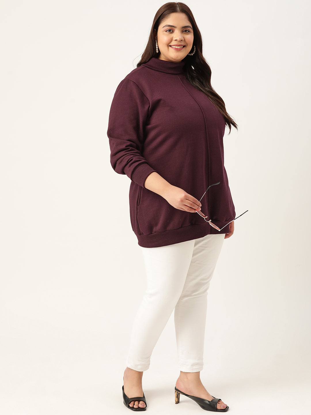 High Neck Fleece Sweatshirt