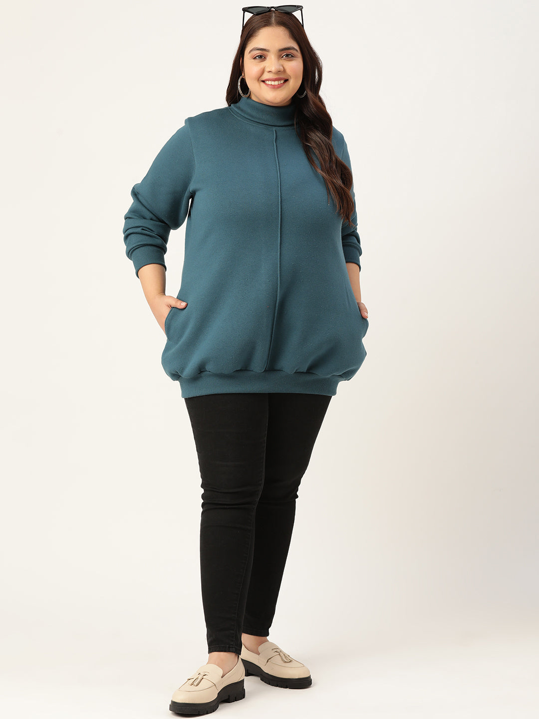 High Neck Fleece Sweatshirt