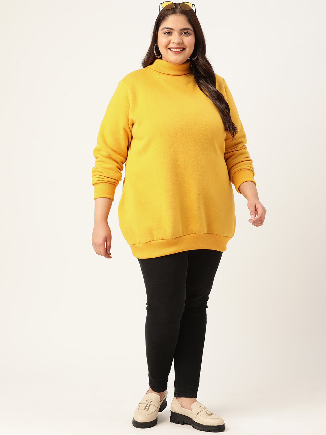 High Neck Fleece Sweatshirt