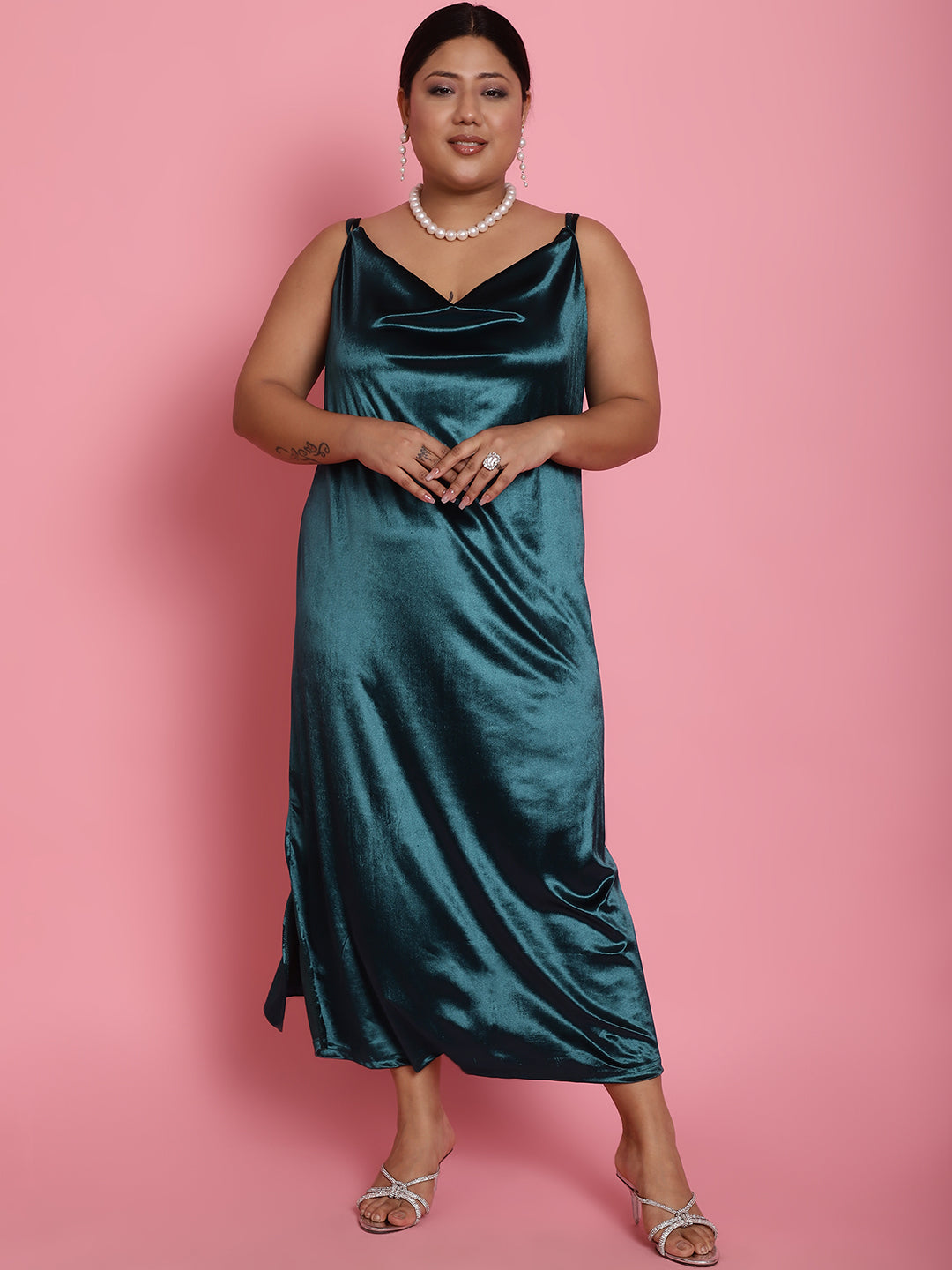 Plus Size Velvet Party Wear Dress