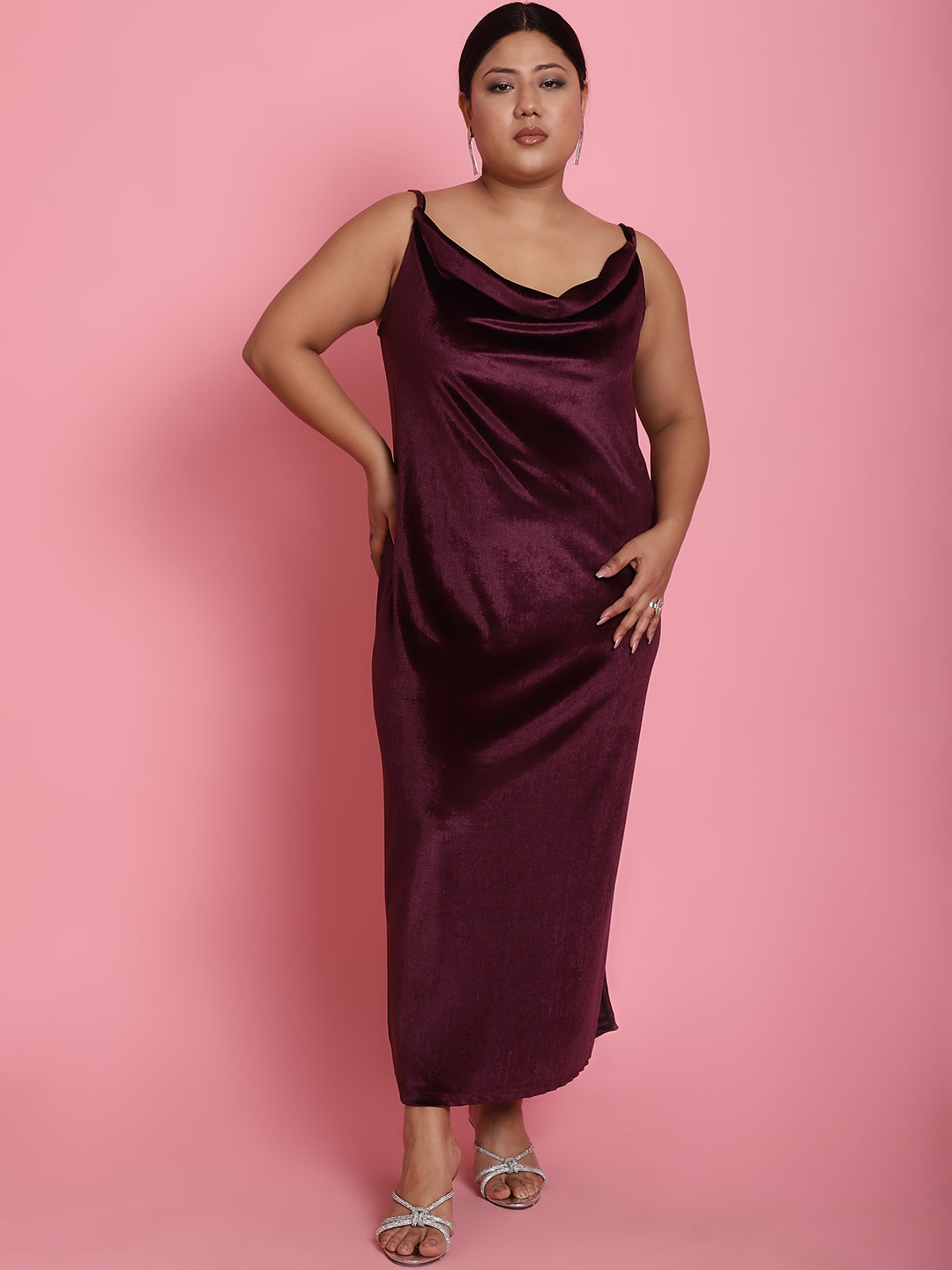 Plus Size Velvet Party Wear Dress