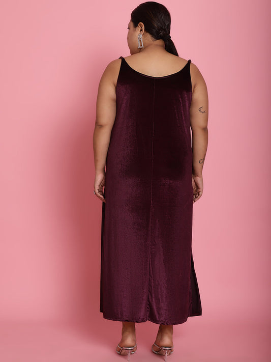 Plus Size Velvet Party Wear Dress