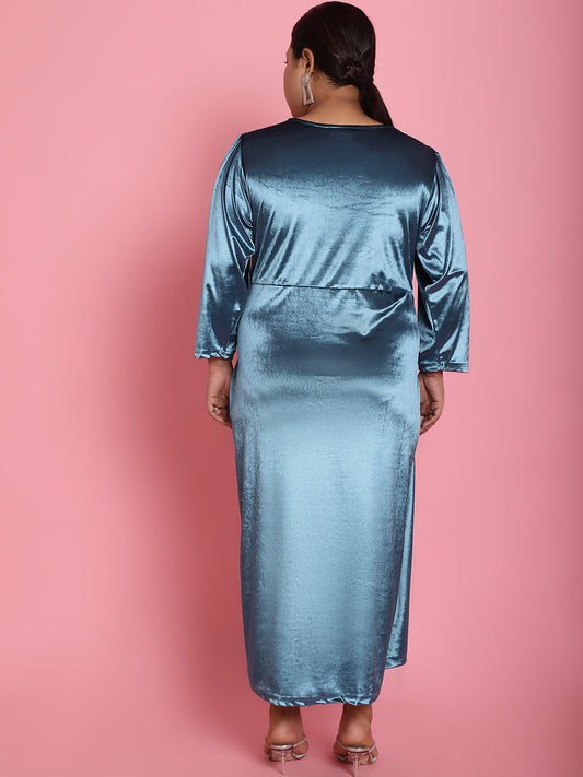 Plus Size Velvet Party Wear Dress