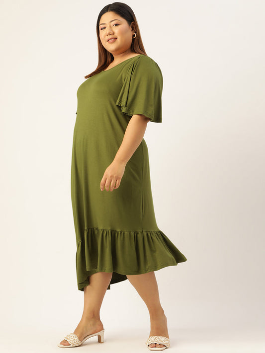 Plus Size Knitted A-Line Dress
