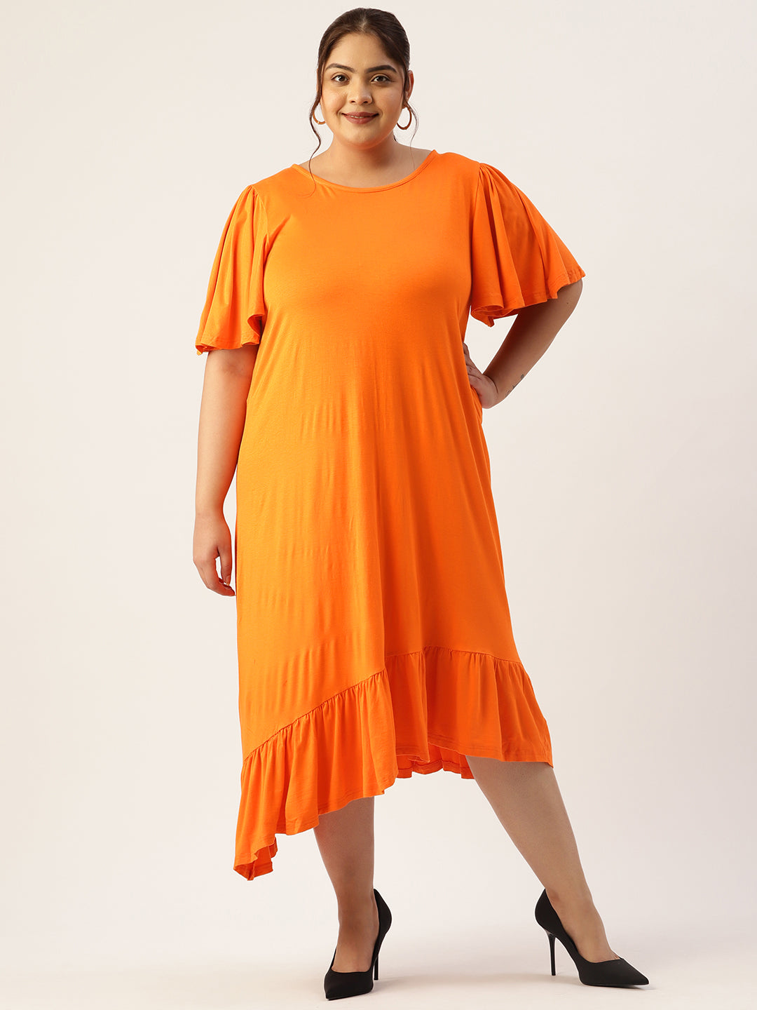 Plus Size Knitted A-Line Dress