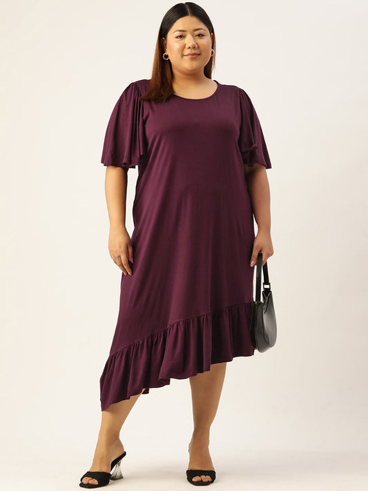 Plus Size Knitted A-Line Dress
