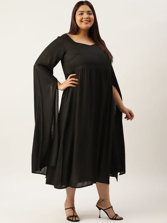 Plus Size A-Line Midi Dress