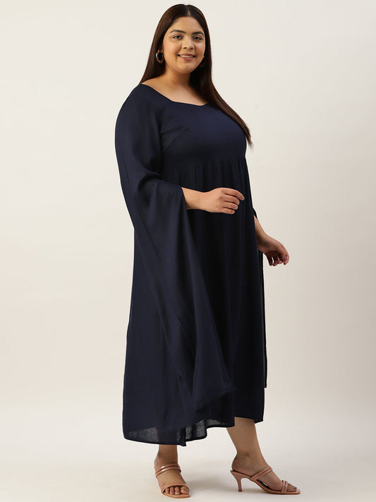 Plus Size A-Line Midi Dress