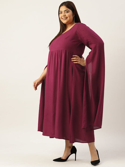 Plus Size A-Line Midi Dress