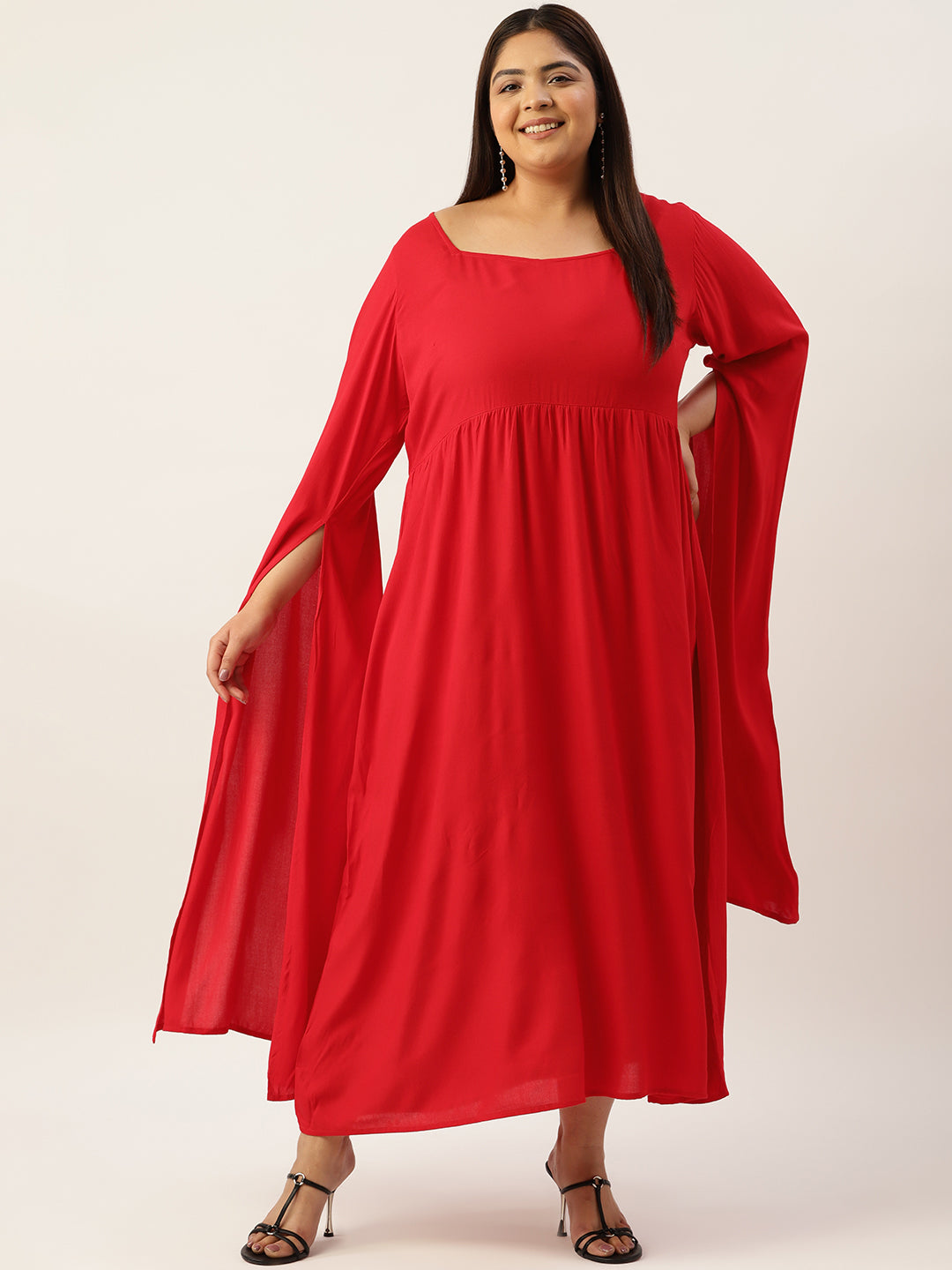 Plus Size A-Line Midi Dress