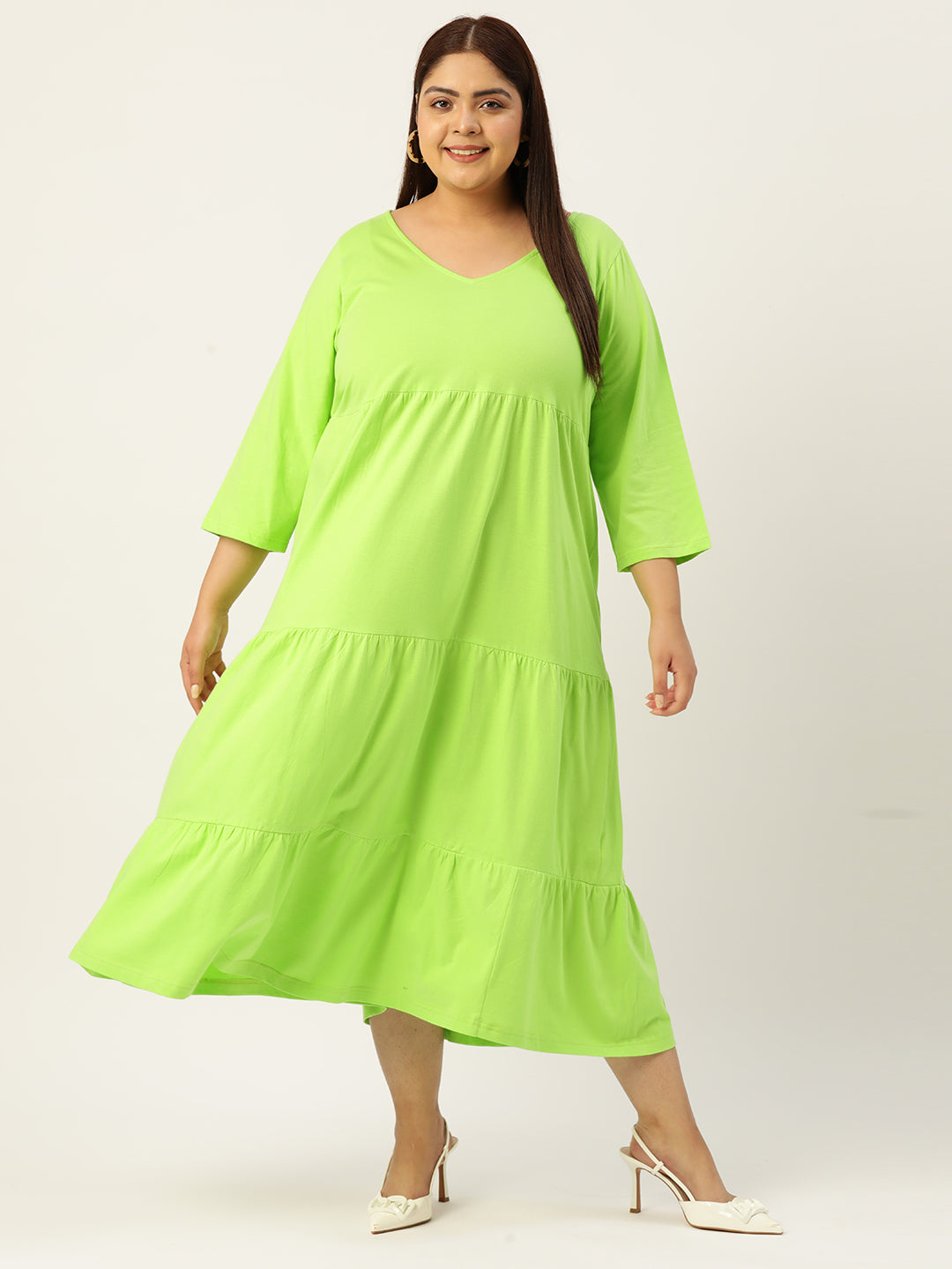 Plus Size Knitted A-Line Dress