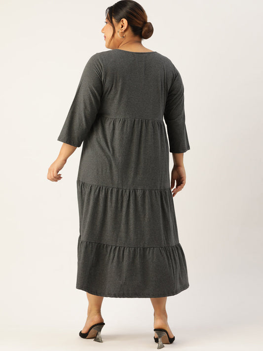 Plus Size Knitted A-Line Dress