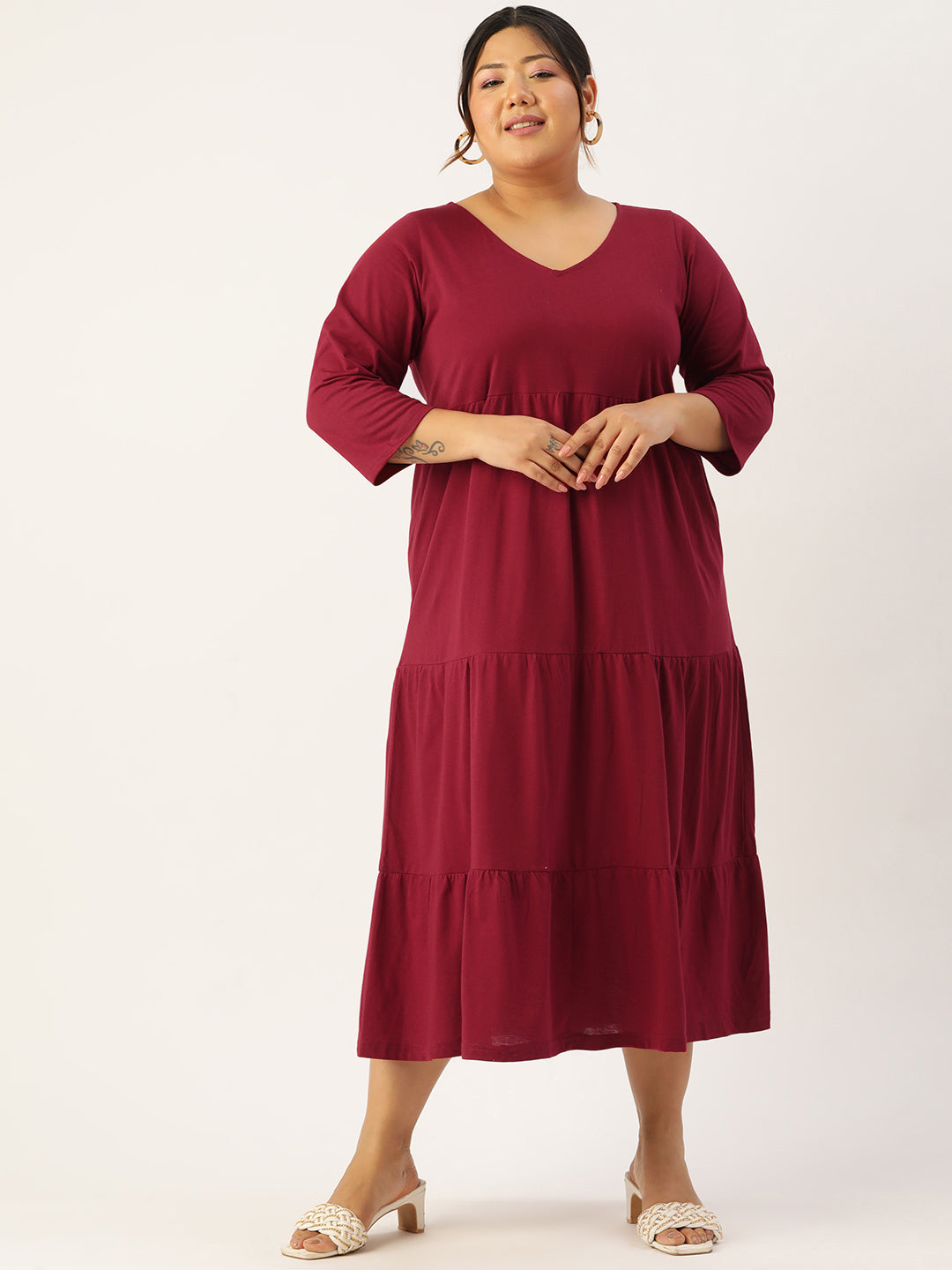 Plus Size Knitted A-Line Dress