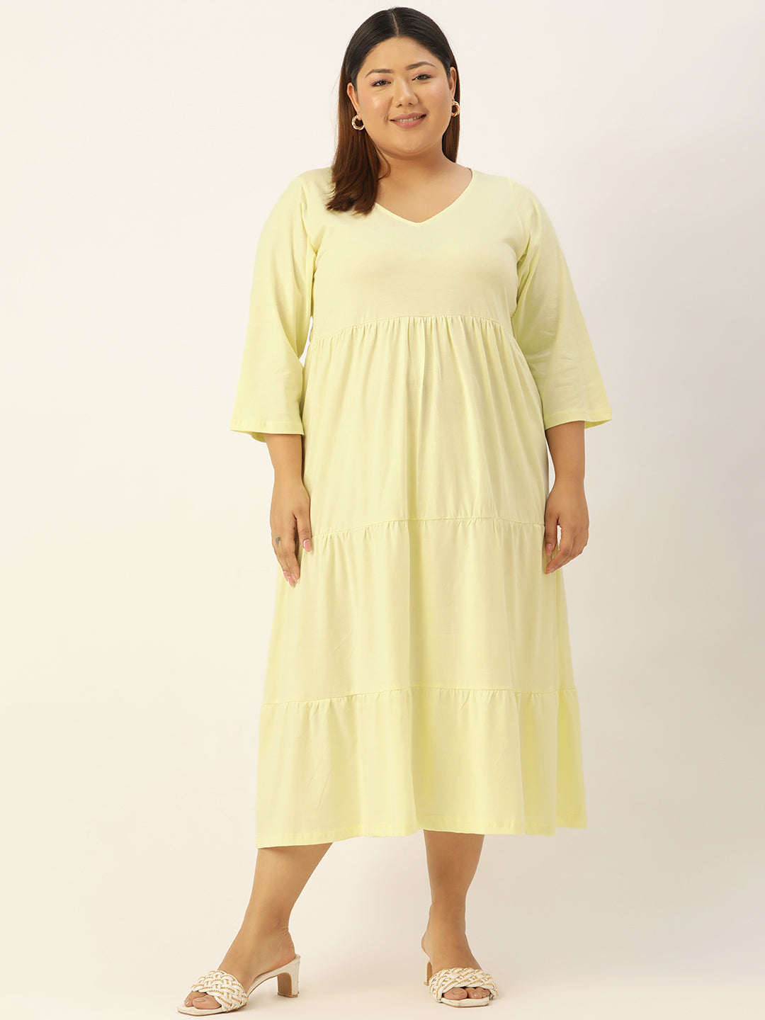 Plus Size Knitted A-Line Dress