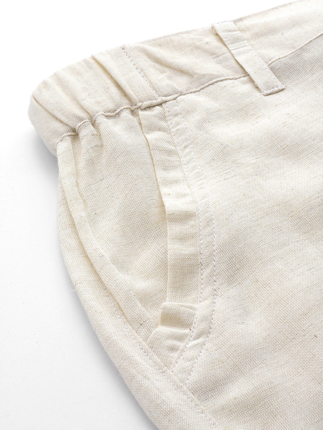 Women Plus Size High-Rise Linen Trousers