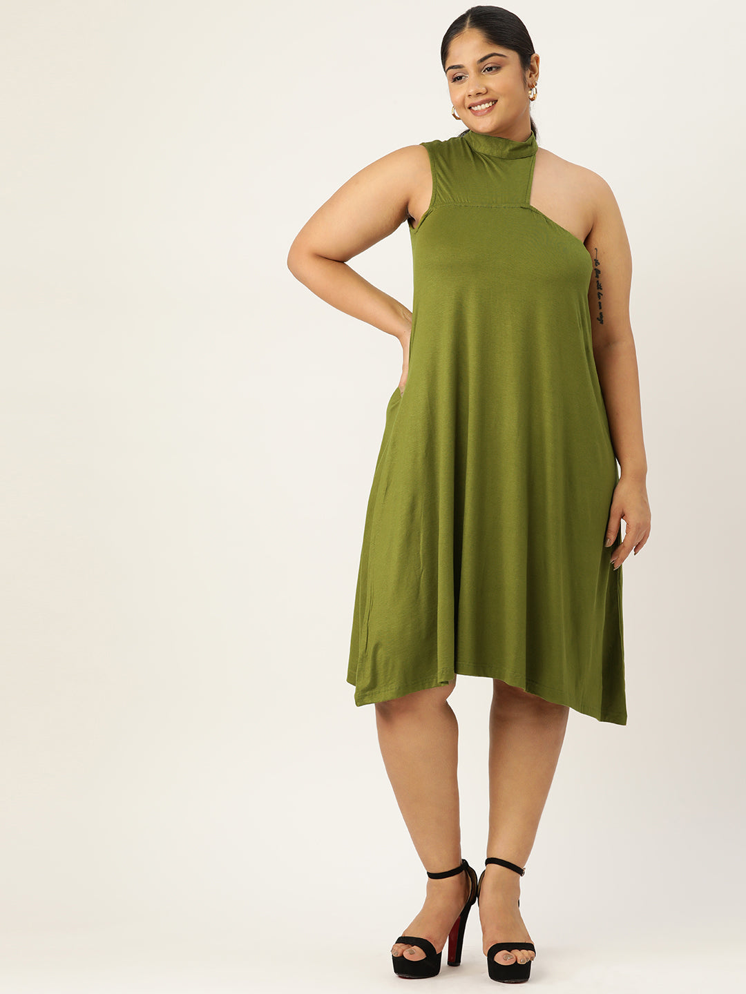 Plus Size A-Line Knitted Dress
