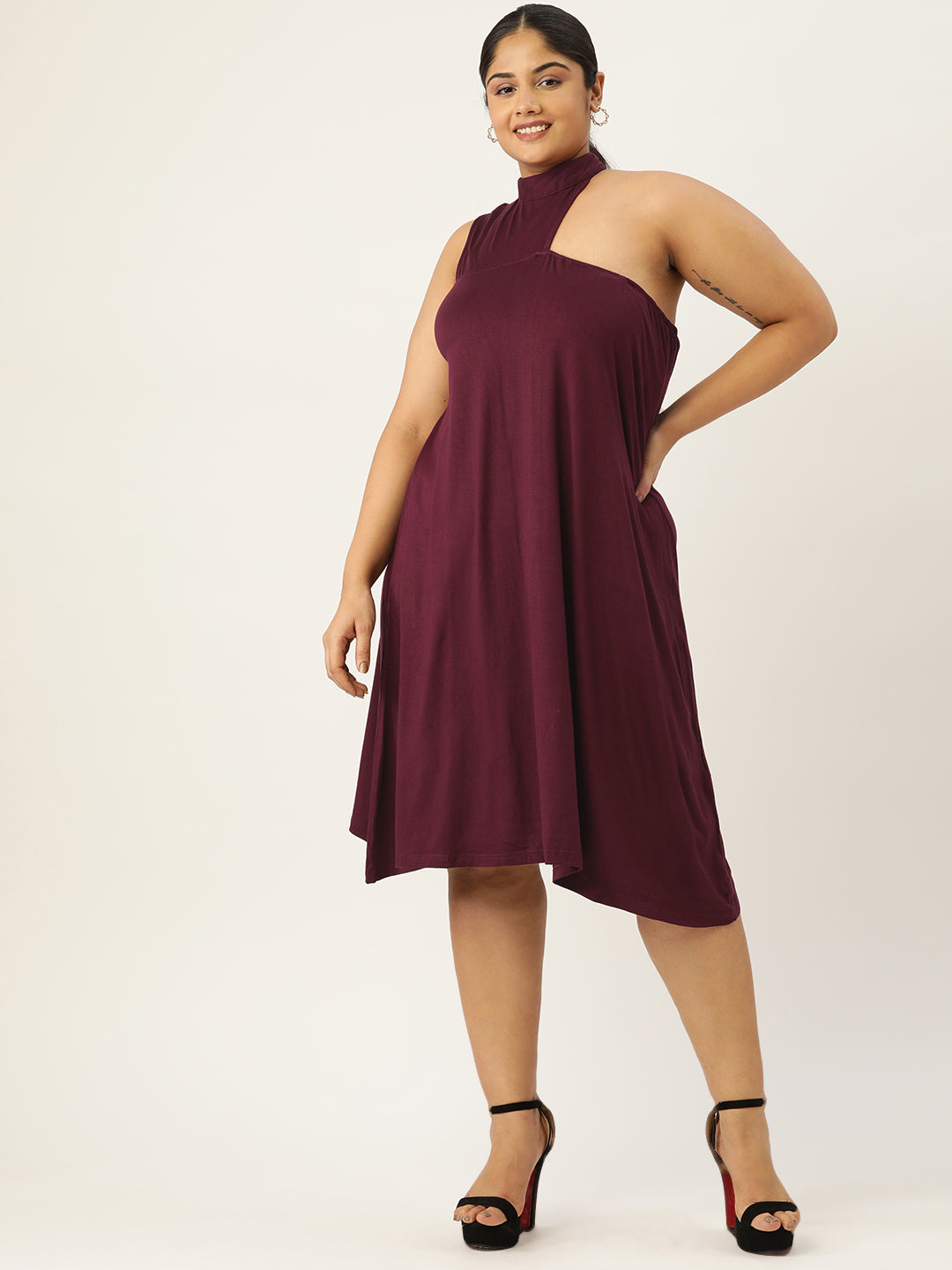 Plus Size A-Line Knitted Dress