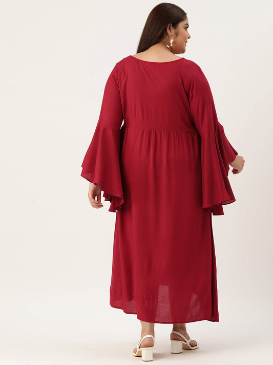 Plus Size A-Line Maxi Dress