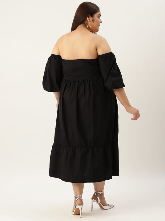 Plus Size Cotton Tiered Dress