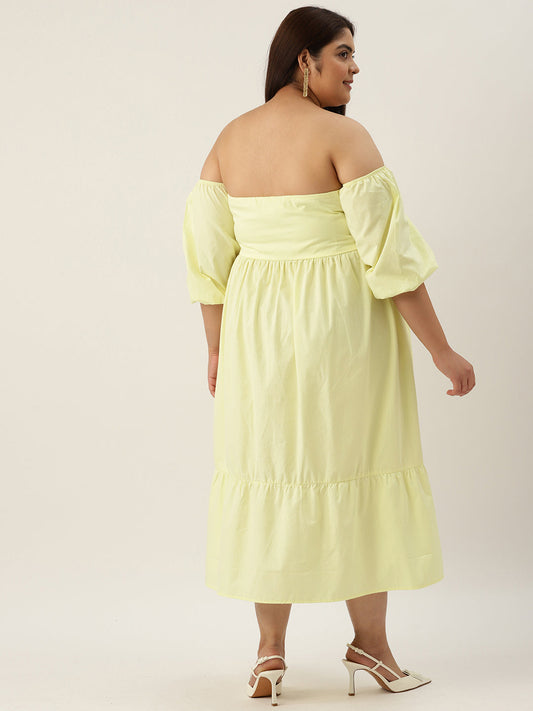 Plus Size Cotton Tiered Dress