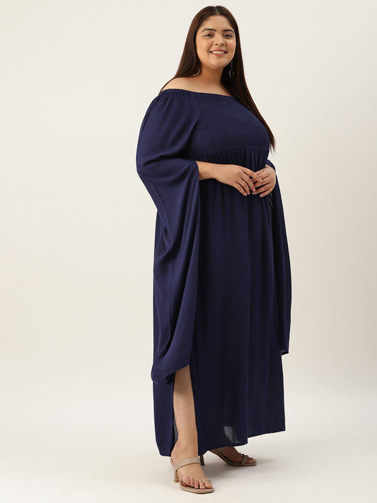 Plus Size Off Shoulder Maxi Dress